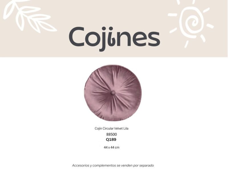 Cojín Circular Velvet Lila