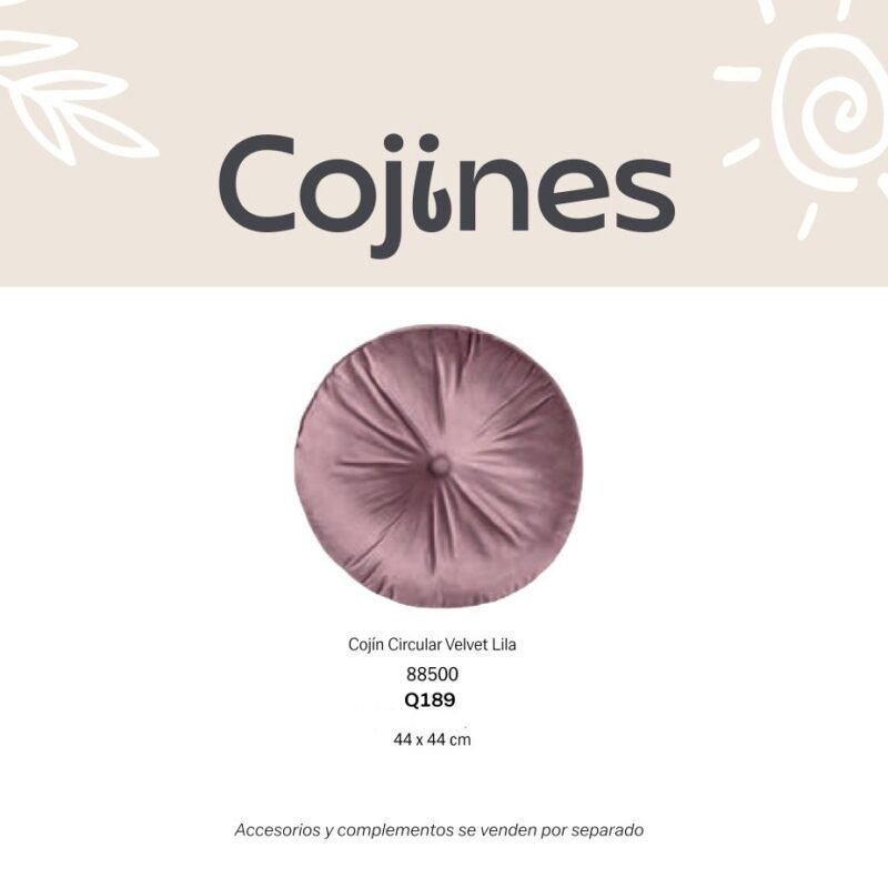 Cojín Circular Velvet Lila