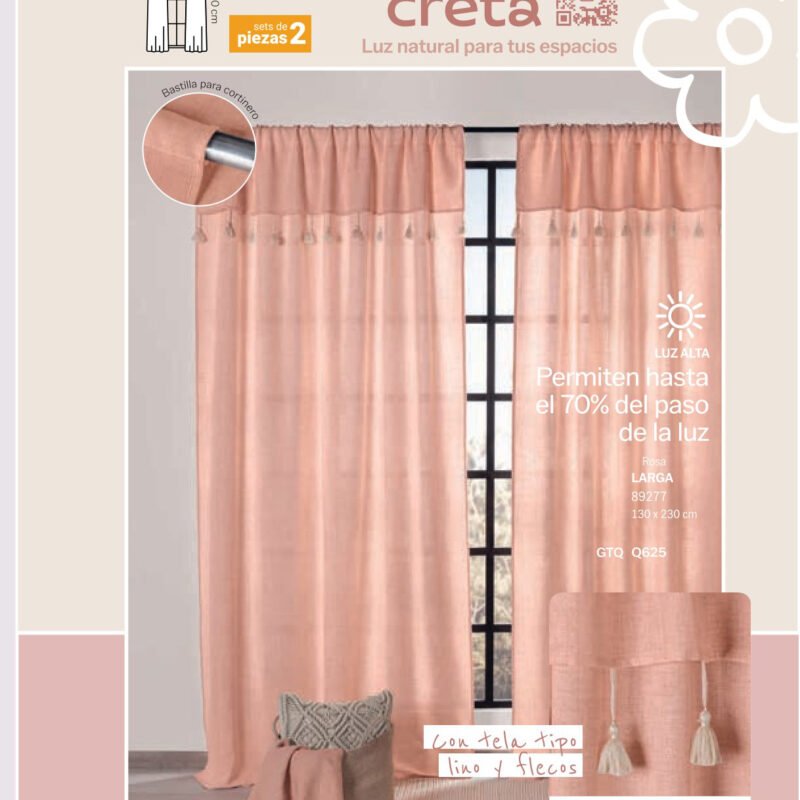 Cortinas Creta Rosa