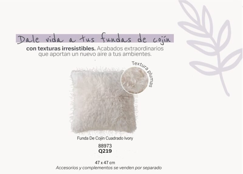 Funda de Cojín Cuadrado Ivory