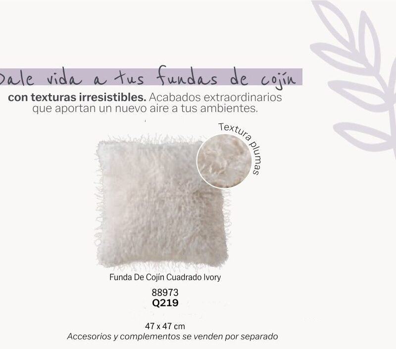Funda de Cojín Cuadrado Ivory
