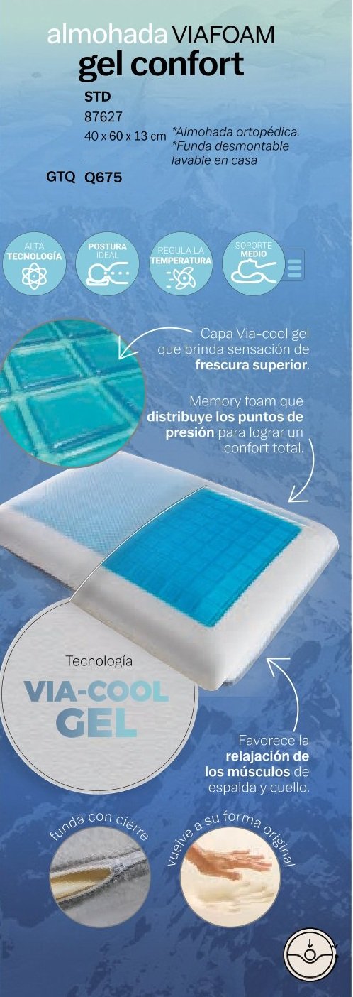 almohada viafoam gel confort Almohada Viafoam Gel Confort