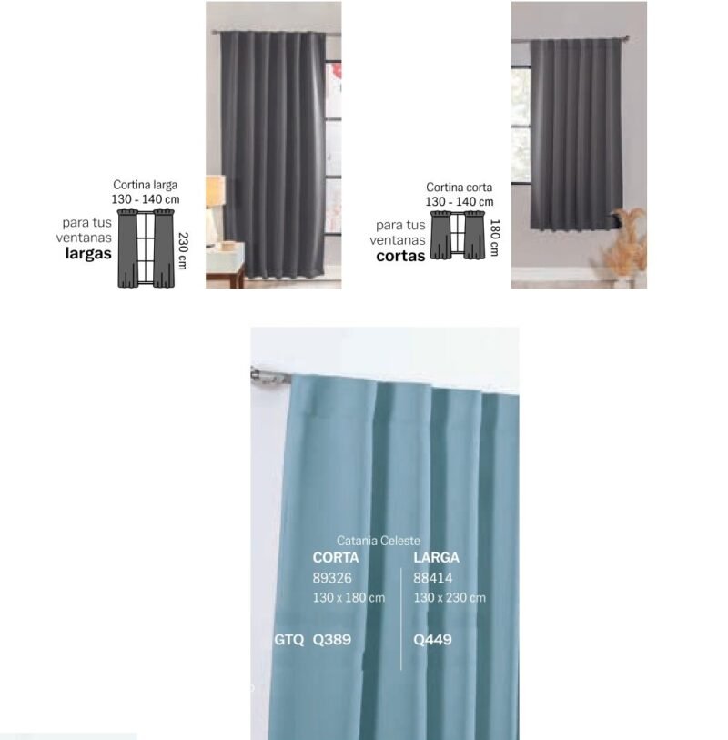 Cortinas Catania Celeste