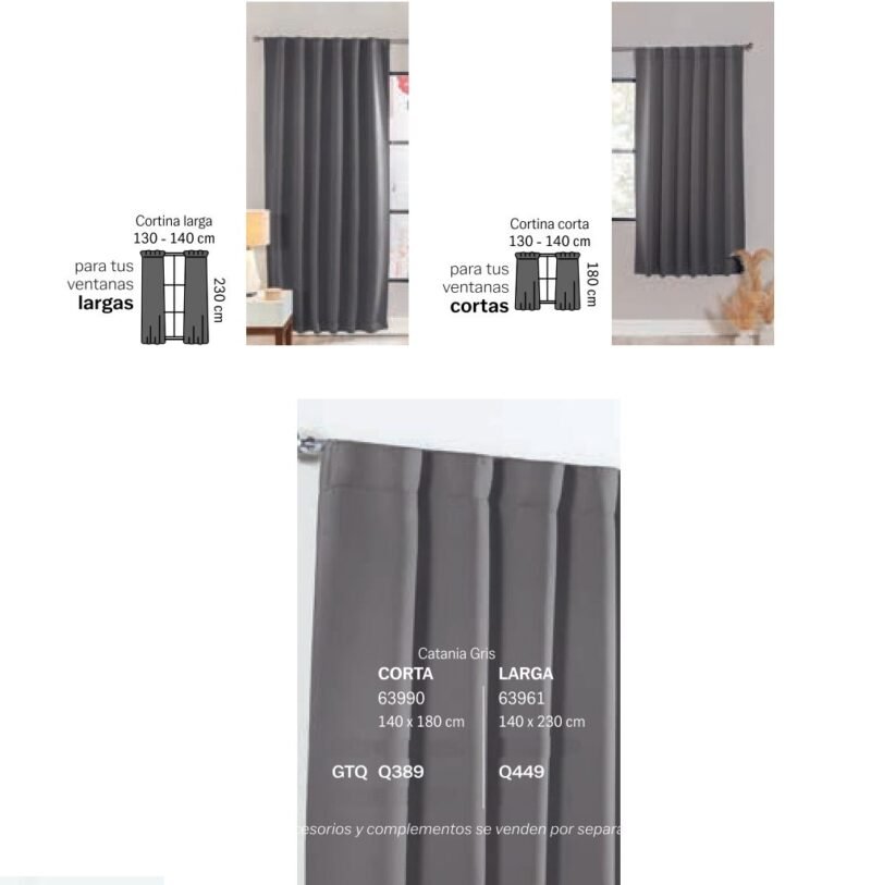 Cortinas Catania Gris