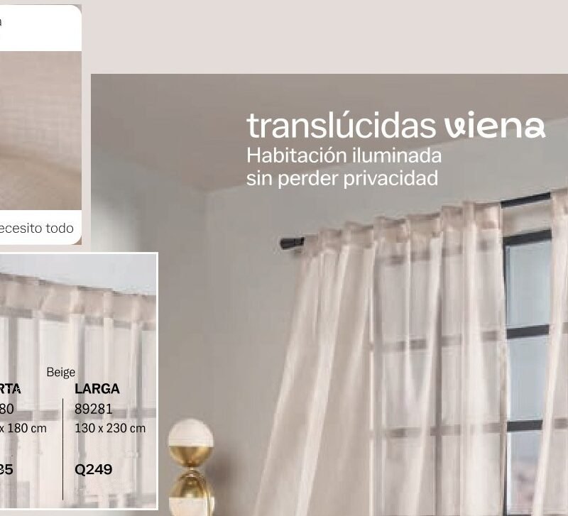 Cortinas Translúcidas Viena Beige