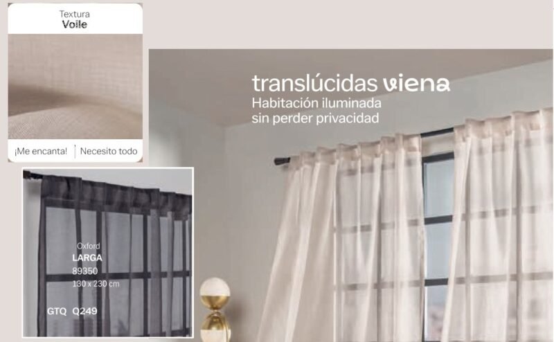 Cortinas Translúcidas Viena Oxford