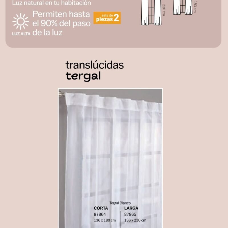 Cortinas Translúcidas Tergal Blanco