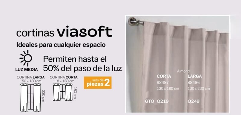 Cortinas Viasoft Almond