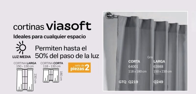 Cortinas Viasoft Gris