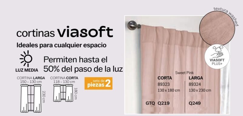 Cortinas Viasoft Sweet Pink