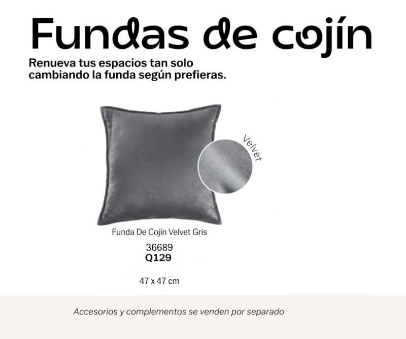 Funda de Cojín Velvet Gris