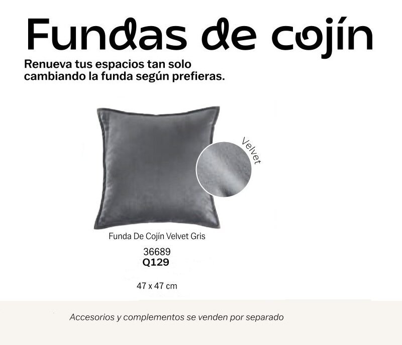 Funda de Cojín Velvet Gris