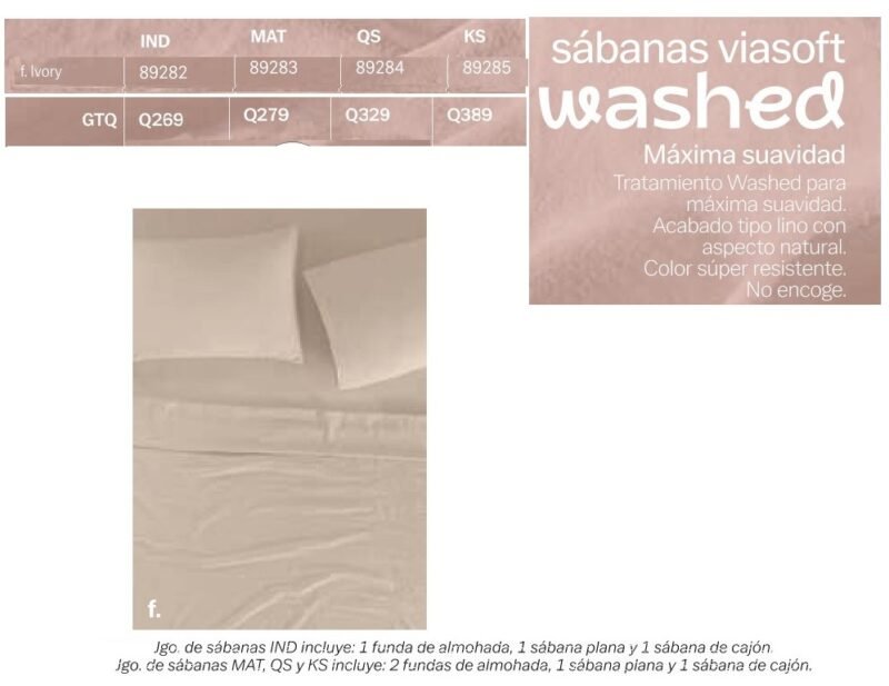 Sabana Viasoft Washed Ivory