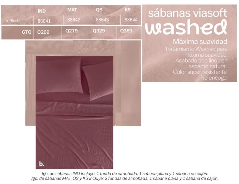 Sabana Viasoft Washed Blush