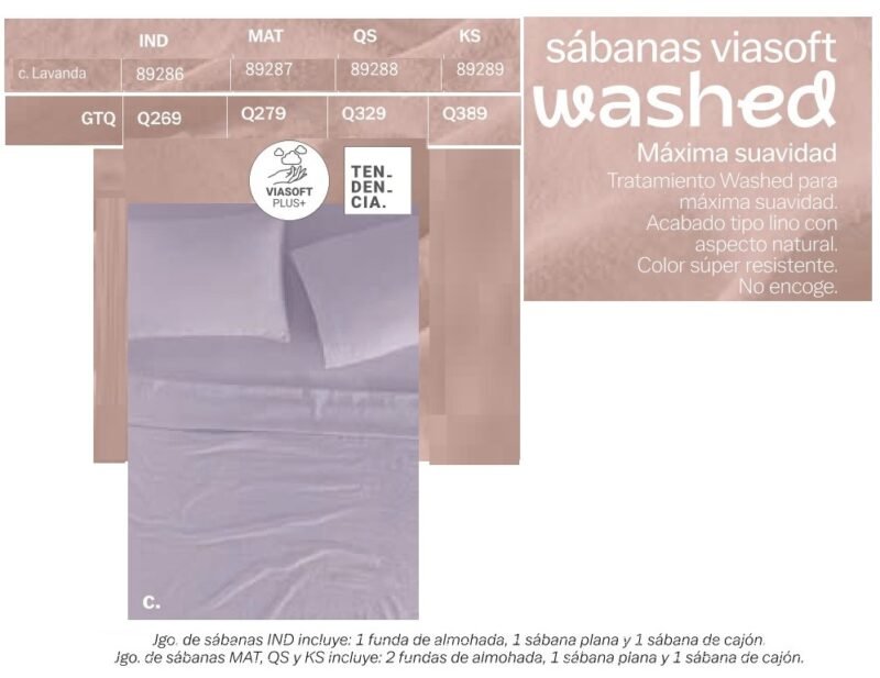 Sabana Viasoft Washed Lavanda