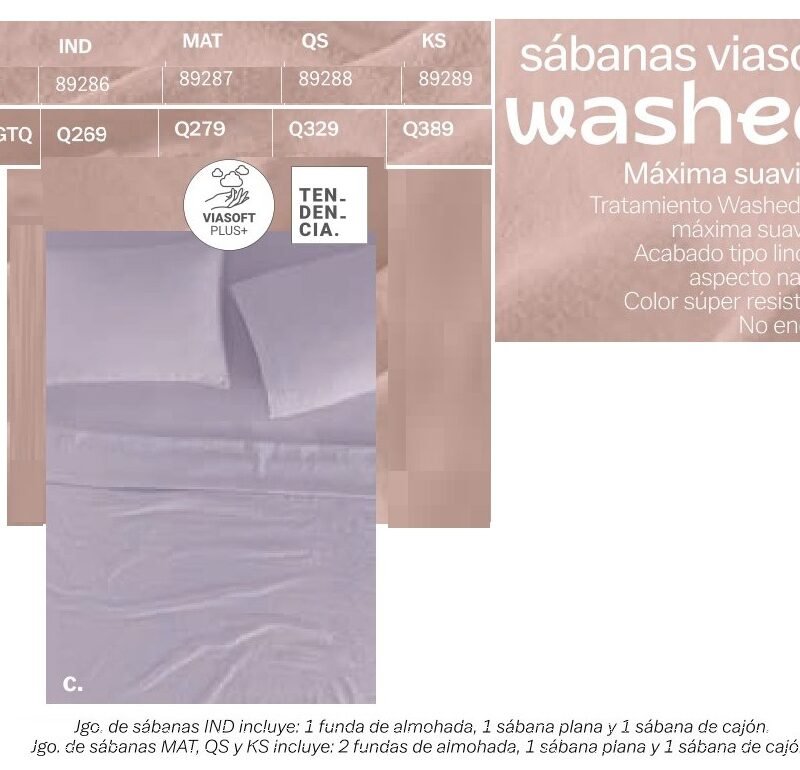 Sabana Viasoft Washed Lavanda