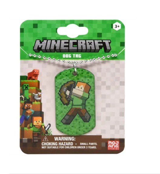 Minecraft Dogtag Necklace On Card